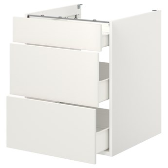 IKEA ENHET Szafka stojąca/3 szuflady, biały, 60x62x75 cm