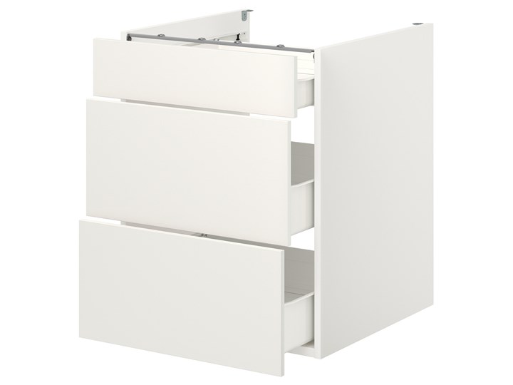 IKEA ENHET Szafka stojąca/3 szuflady, biały, 60x62x75 cm Szafka dolna Płyta MDF Kategoria Szafki kuchenne
