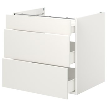 IKEA ENHET Szafka stojąca/3 szuflady, biały, 80x62x75 cm