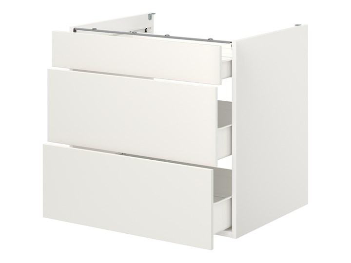 IKEA ENHET Szafka stojąca/3 szuflady, biały, 80x62x75 cm Płyta MDF Szafka dolna Kategoria Szafki kuchenne