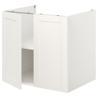 IKEA ENHET Szafka stojąca z półką/drzwi, biały/biały rama, 80x62x75 cm