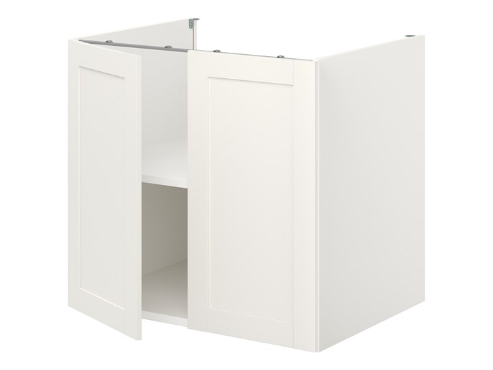 IKEA ENHET Szafka stojąca z półką/drzwi, biały/biały rama, 80x62x75 cm Płyta MDF Szafka dolna Kategoria Szafki kuchenne