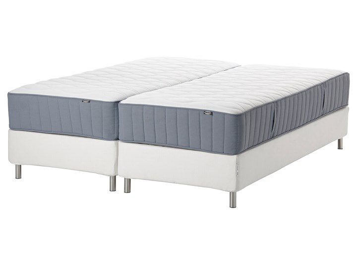 IKEA ESPEVÄR/VÅGSTRANDA Łóżko kontynentalne, biały/średnio twardy jasnoniebieski, 180x200 cm Łóżko pikowane Kategoria Łóżka do sypialni