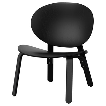 IKEA FRÖSET Fotel, bejcowane na czarno okl dęb, Szerokość: 59 cm