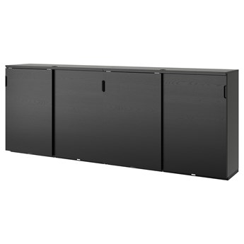 IKEA GALANT Kombinacja z przesuwanymi drzwiami, Okl jesionowa bejcowana na czarno, 320x120 cm