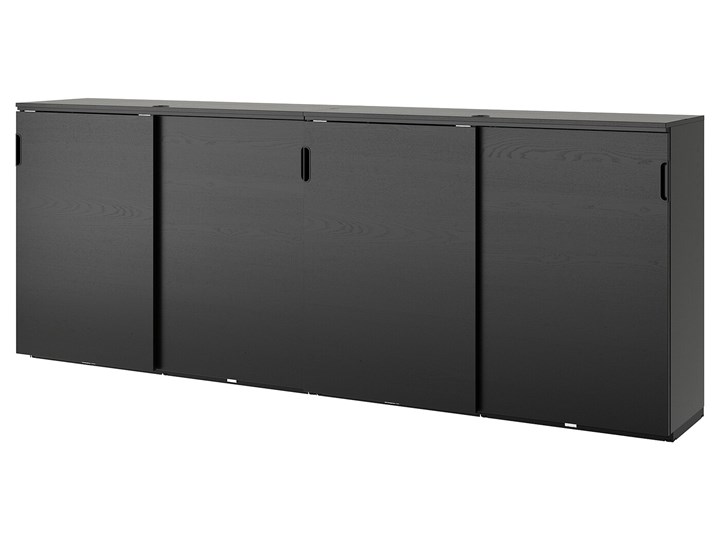 IKEA GALANT Kombinacja z przesuwanymi drzwiami, Okl jesionowa bejcowana na czarno, 320x120 cm