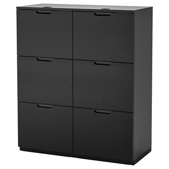 IKEA GALANT Kombinacja z teczkami, Okl jesionowa bejcowana na czarno, 102x120 cm