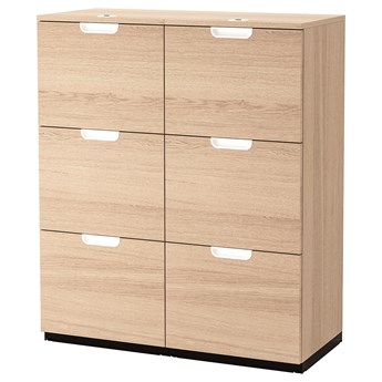 IKEA GALANT Kombinacja z teczkami, Okleina dębowa bejcowana na biało, 102x120 cm