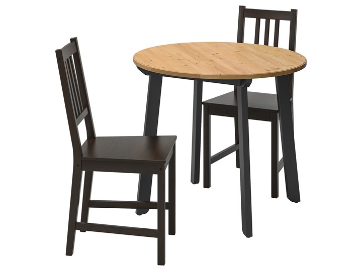 IKEA GAMLARED / STEFAN Stół i 2 krzesła, bejca jasna patyna/brązowoczarny, 85 cm Kategoria Stoły z krzesłami