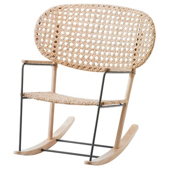 IKEA GRÖNADAL Krzesło bujane, szary/naturalny, Szerokość: 80 cm