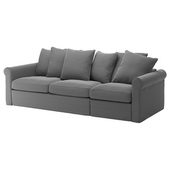 IKEA GRÖNLID Rozkładana sofa 3-osobowa, Ljungen średnioszary, Wysokość łóżka: 53 cm