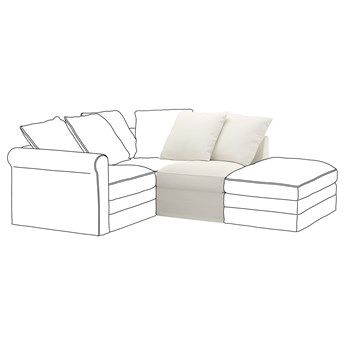IKEA GRÖNLID Sekcja 1-osobowa, Inseros biały, Wysokość z poduchami oparcia: 104 cm