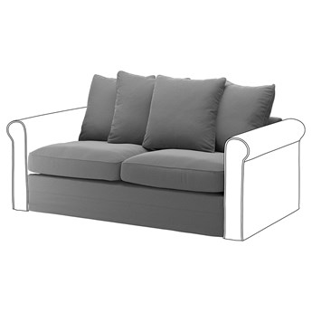 IKEA GRÖNLID Sekcja 2-os sofa rozkładana, Ljungen średnioszary, Wysokość z poduchami oparcia: 104 cm