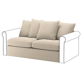IKEA GRÖNLID Sekcja 2-os sofa rozkładana, Sporda naturalny, Wysokość z poduchami oparcia: 104 cm
