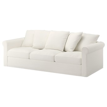 IKEA GRÖNLID Sofa 3-osobowa, Inseros biały, Wysokość z poduchami oparcia: 104 cm