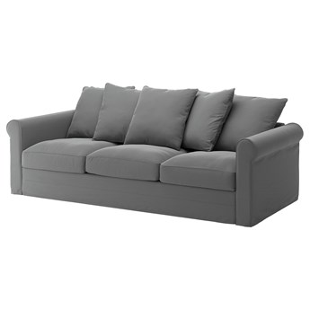 IKEA GRÖNLID Sofa 3-osobowa, Ljungen średnioszary, Wysokość z poduchami oparcia: 104 cm