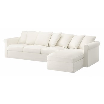 IKEA GRÖNLID Sofa 4-osobowa z szezlongiem, Inseros biały, Wysokość z poduchami oparcia: 104 cm