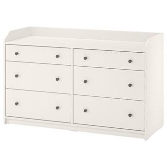 IKEA HAUGA Komoda, 6 szuflad, Biały, 138x84 cm