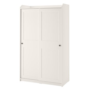 IKEA HAUGA Szafa z drzwiami przesuwanymi, Biały, 118x55x199 cm