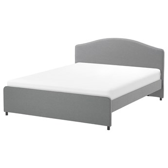 IKEA HAUGA Tapicerowana rama łóżka, Vissle szary, 140x200 cm