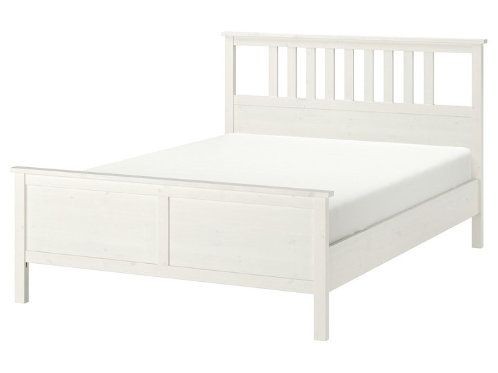 IKEA HEMNES Rama łóżka, biała bejca, 140x200 cm Drewno Kategoria Łóżka do sypialni Łóżko drewniane Kolor Biały