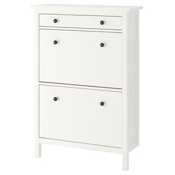 IKEA HEMNES Szafka na buty, 2 przegrody, biały, 89x30x127 cm