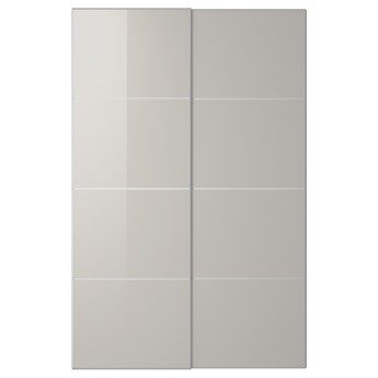 IKEA HOKKSUND Drzwi przesuwne, połysk jasnoszary, 150x236 cm