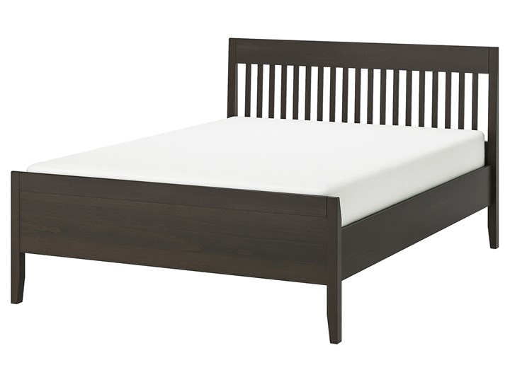 IKEA IDANÄS Rama łóżka, Ciemnobrązowy bejcowane, 160x200 cm Łóżko drewniane Kolor Czarny