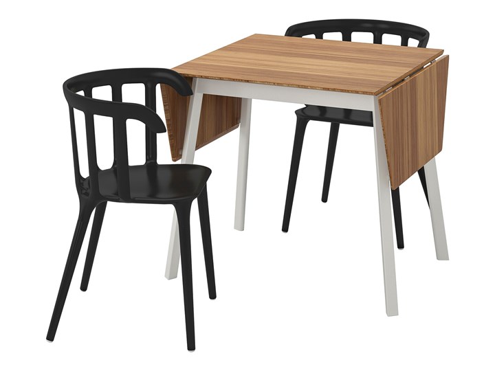 IKEA IKEA PS 2012 / IKEA PS 2012 Stół i 2 krzesła, bambus/czarny, 74 cm Kolor Brązowy