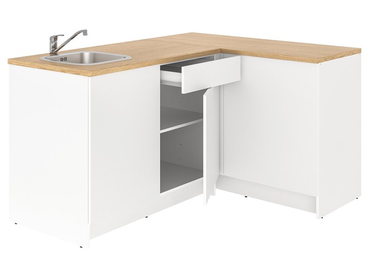 IKEA KNOXHULT Kuchnia narożna, biały, 183x122x91 cm Zestawy gotowe Kategoria Zestawy mebli kuchennych Kolor Beżowy