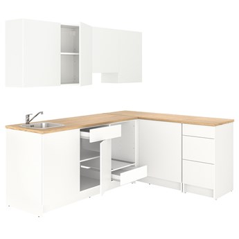 IKEA KNOXHULT Kuchnia narożna, biały, 243x164x220 cm