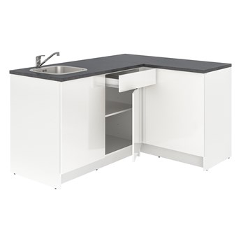 IKEA KNOXHULT Kuchnia narożna, połysk/biały, 183x122x91 cm