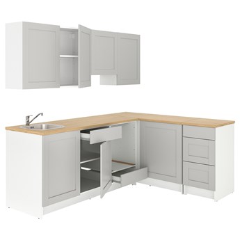 IKEA KNOXHULT Kuchnia narożna, szary, 243x164x220 cm