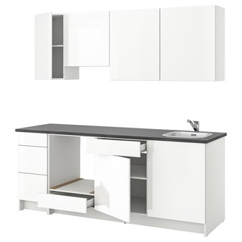 IKEA KNOXHULT Kuchnia, połysk biały, 220x61x220 cm