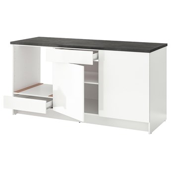 IKEA KNOXHULT Szafka stojąca, drzwi+szuflada, połysk biały, 180 cm
