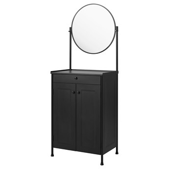 IKEA KORNSJÖ Szafka z lustrem, czarny, 70x47 cm