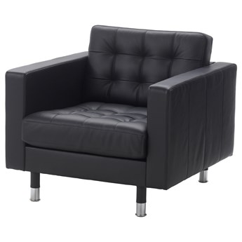 IKEA LANDSKRONA Fotel, Grann/Bomstad czarny/metal, Szerokość: 89 cm
