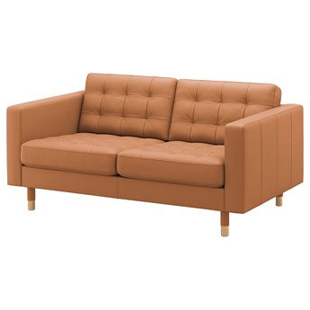 IKEA LANDSKRONA Sofa 2-osobowa, Grann/Bomstad złoto-brązowy/drewno, Szerokość: 164 cm