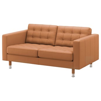 IKEA LANDSKRONA Sofa 2-osobowa, Grann/Bomstad złoto-brązowy/metal, Szerokość: 164 cm