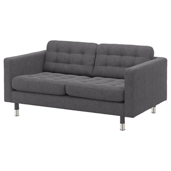 IKEA LANDSKRONA Sofa 2-osobowa, Gunnared ciemnoszar/metal, Szerokość: 164 cm