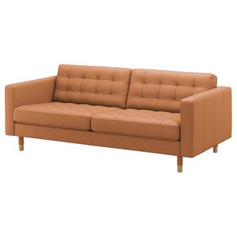 IKEA LANDSKRONA Sofa 3-osobowa, Grann/Bomstad złoto-brązowy/drewno, Szerokość: 204 cm