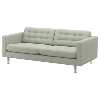 IKEA LANDSKRONA Sofa 3-osobowa, Gunnared jasnozielony/metal, Szerokość: 204 cm