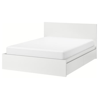 IKEA MALM Rama łóżka z 2 pojemnikami, Biały, 140x200 cm