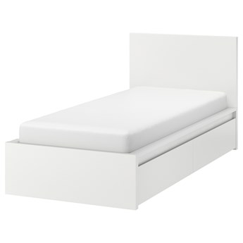 IKEA MALM Rama łóżka z 2 pojemnikami, Biały, 90x200 cm