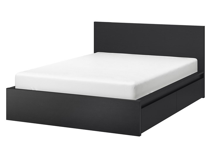 IKEA MALM Rama łóżka z 2 pojemnikami, Czarnobrąz, 140x200 cm Kategoria Łóżka do sypialni Drewno Łóżko drewniane Pojemnik na pościel Z pojemnikiem