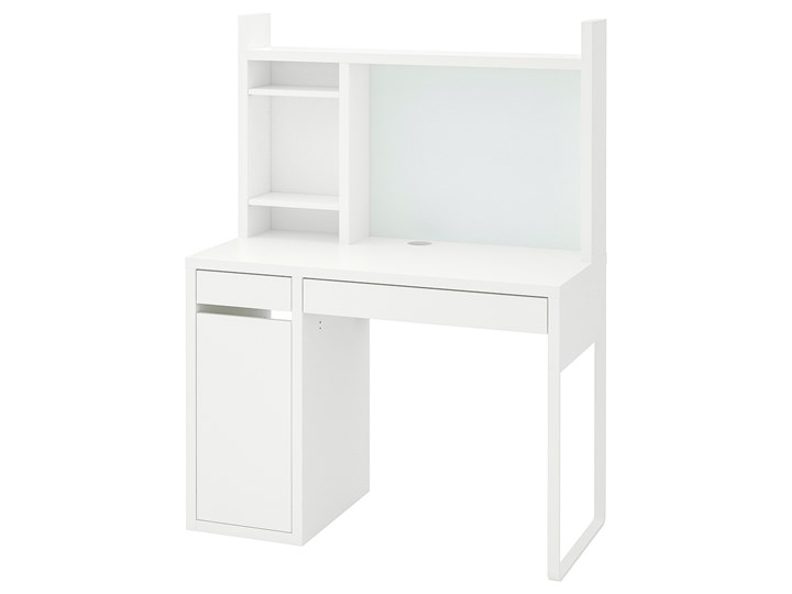 IKEA MICKE Biurko, Biały, 105x50 cm Szerokość 105 cm Biurko regulowane Płyta MDF Pomieszczenie Biuro Kategoria Biurka