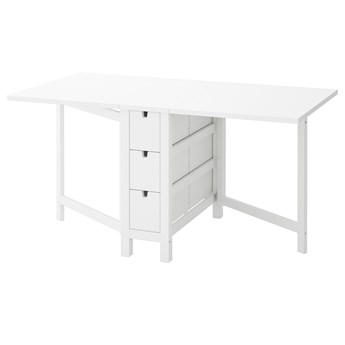 IKEA NORDEN Stół z opuszczanym blatem, Biały, 26/89/152x80 cm