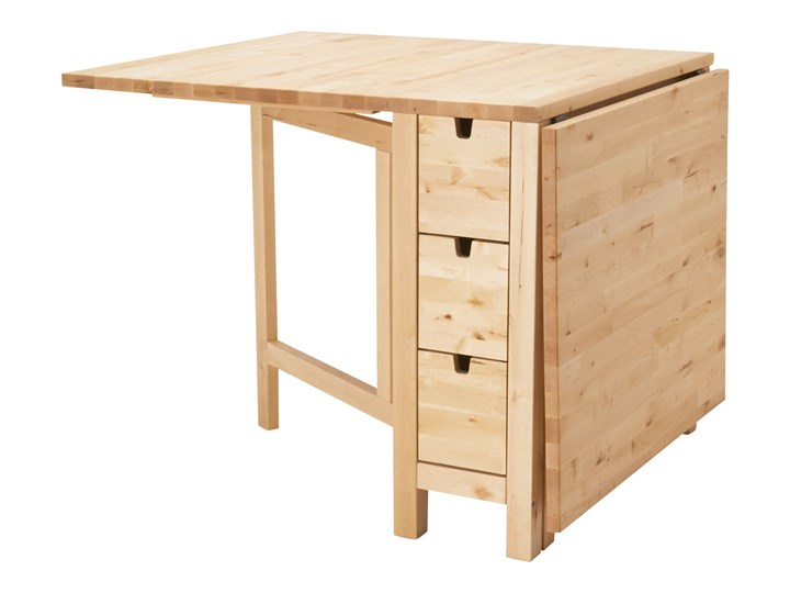 IKEA NORDEN Stół z opuszczanym blatem, Brzoza, 26/89/152x80 cm Drewno Długość 152 cm Kategoria Stoły kuchenne
