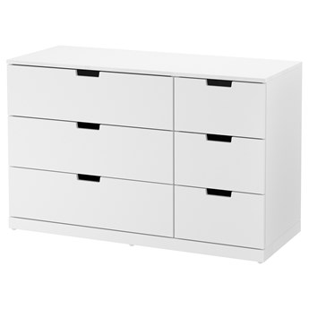 IKEA NORDLI Komoda, 6 szuflad, biały, 120x76 cm