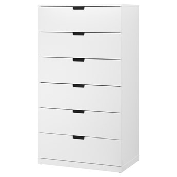 IKEA NORDLI Komoda, 6 szuflad, biały, 80x145 cm